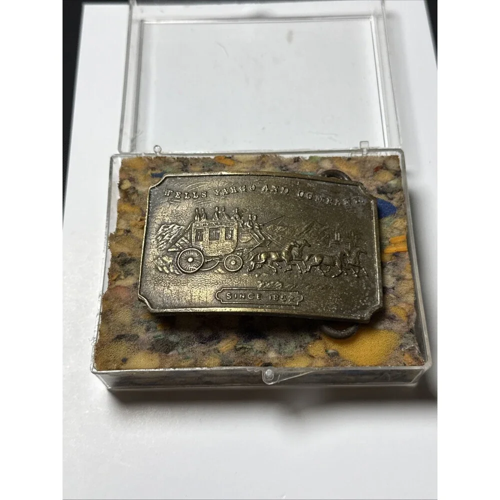Wells Fargo Stagecoach Western Cowboy Vintage Belt Buckle Tiffany New York 1852